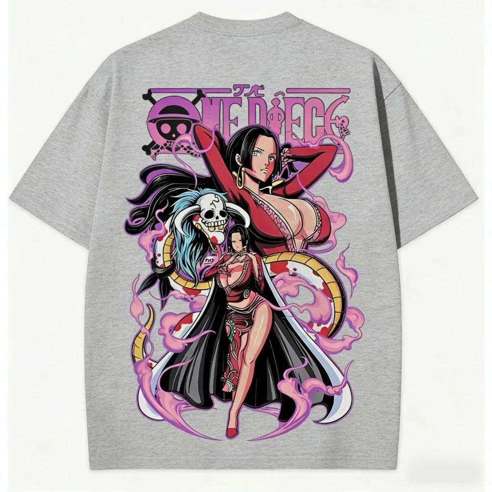 One Piece Boa Hancock "Pirate Empress" Character Collage Vintage Oversized White T-Shirt | Shonen Anime Fan Unisex Streetwear Tee