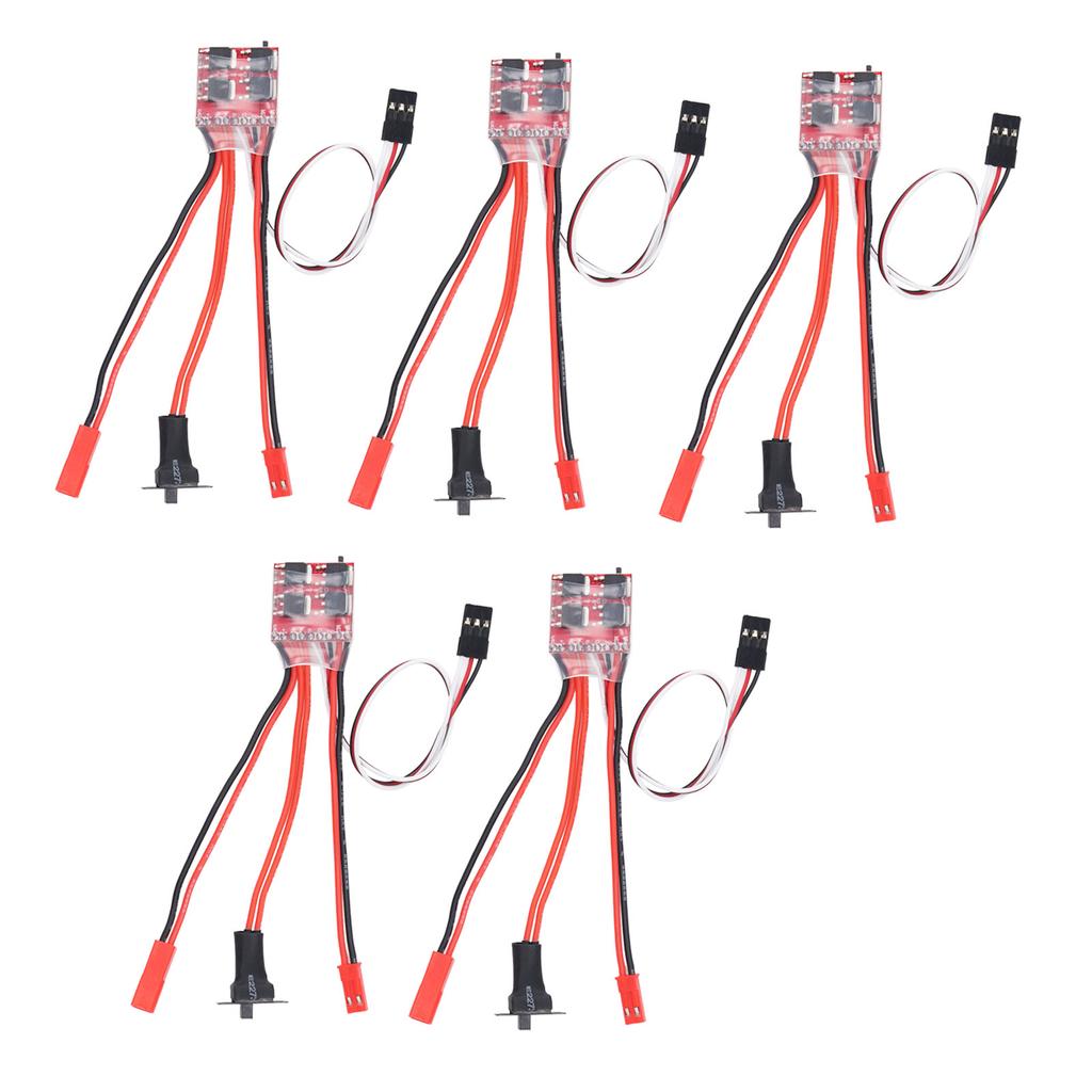 5PCS 30A Brushed ESC with Brake Dual Way JST Interface Micro 30A Brushed Speed Controller for 130 180 260 Motor 1 16 1