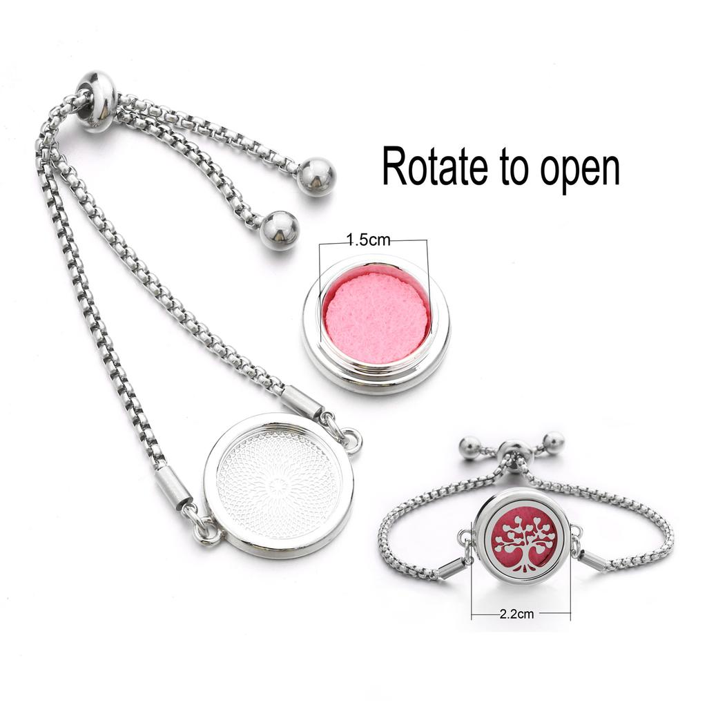 Handmade Bracelet Stainless Steel Essential Oil Diffuser Pendant Handchain Adjustable Wristchain Fashion Jewelry Gift