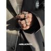 Metal mechanical bracket ring futuristic niche design ring male and female tide