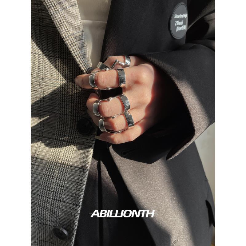 Metal mechanical bracket ring futuristic niche design ring male and female tide