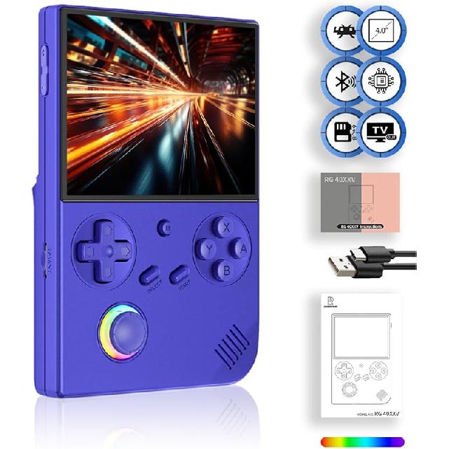 

RG40XXV Handheld Game Console 4.0-in 640*480 IPS OCA Screen 3200mAh 64Bit System RG 40XXV White Blue-64
