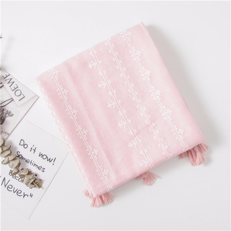 

Пасторальный весенне-летний шарф из хлопка и льна : Солнцезащитная шаль для путешествий для женщин с цветочным принтом 180*90 cm