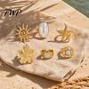 Vintage Ring Set 6Pcs/Set Finger Set, Ocean Style Adjustable with Imitation Music Festival Accessories Pearl And Shell Texture, Bohemian Stackable