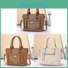Borsa Tote Vintage in Stile Europeo per Donna con Materiale in PU e Tasche Multiple