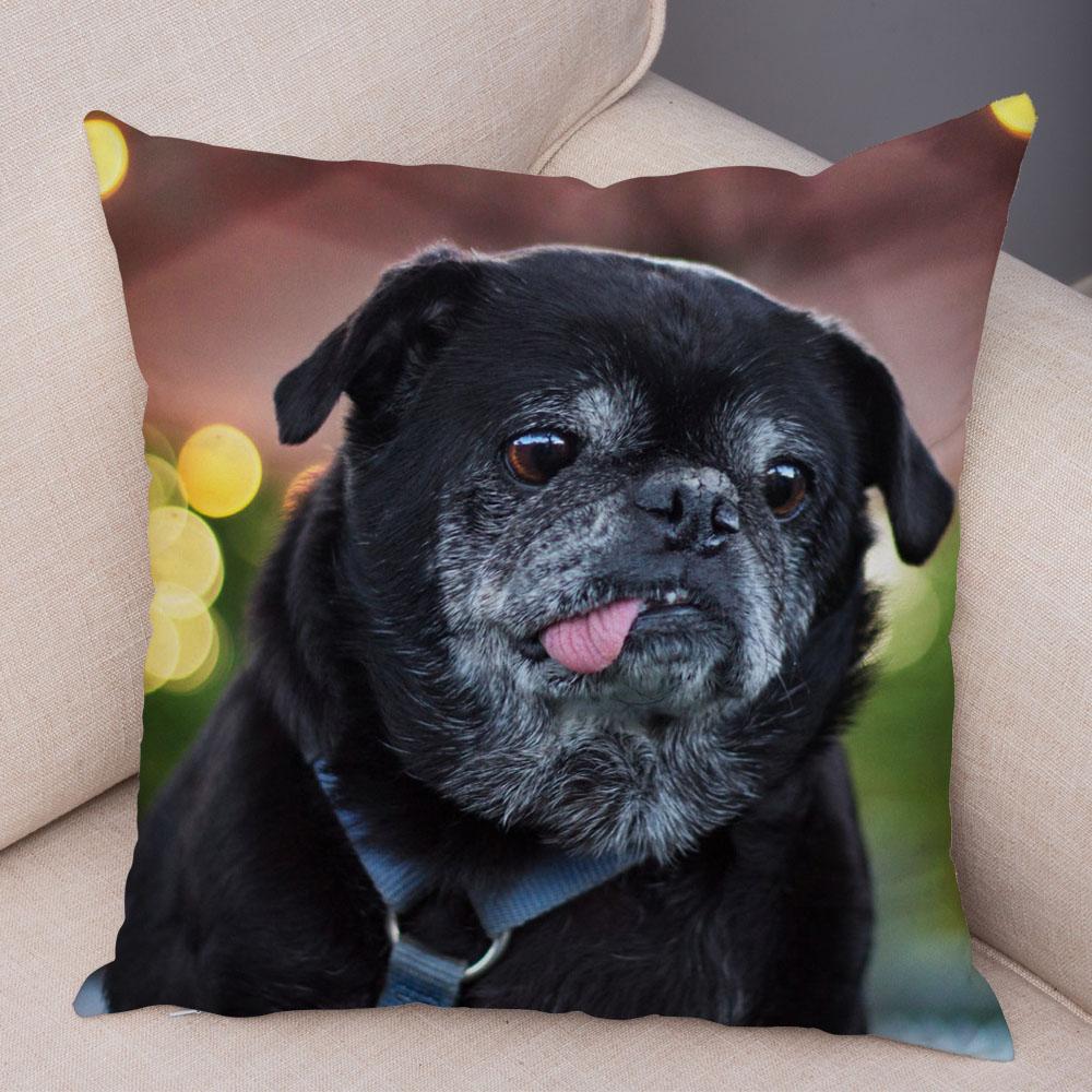 Cute Pet Mini French Bulldog Pillowcase Home Sofa Car Decoration Animal Dog Cushion Cover Printed