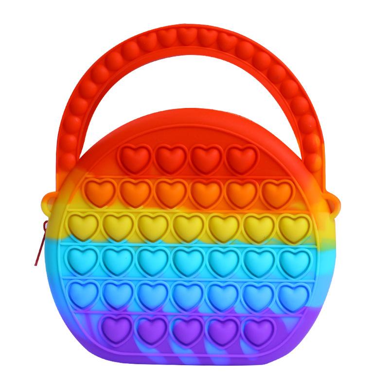 Silicone Children's Bag, Pinch Le Silicone Wallet, Girl's Semi-circular, Cartoon Handheld Zero Wallet Bubble Le Bag