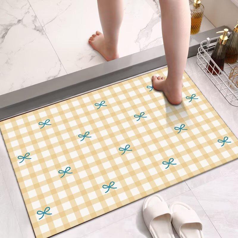 Toilet Floor Mat Diatom Mud Absorbent Mat Quick Drying Bathroom Toilet Door Non-slip Foot Mat Toilet Bathroom Mat