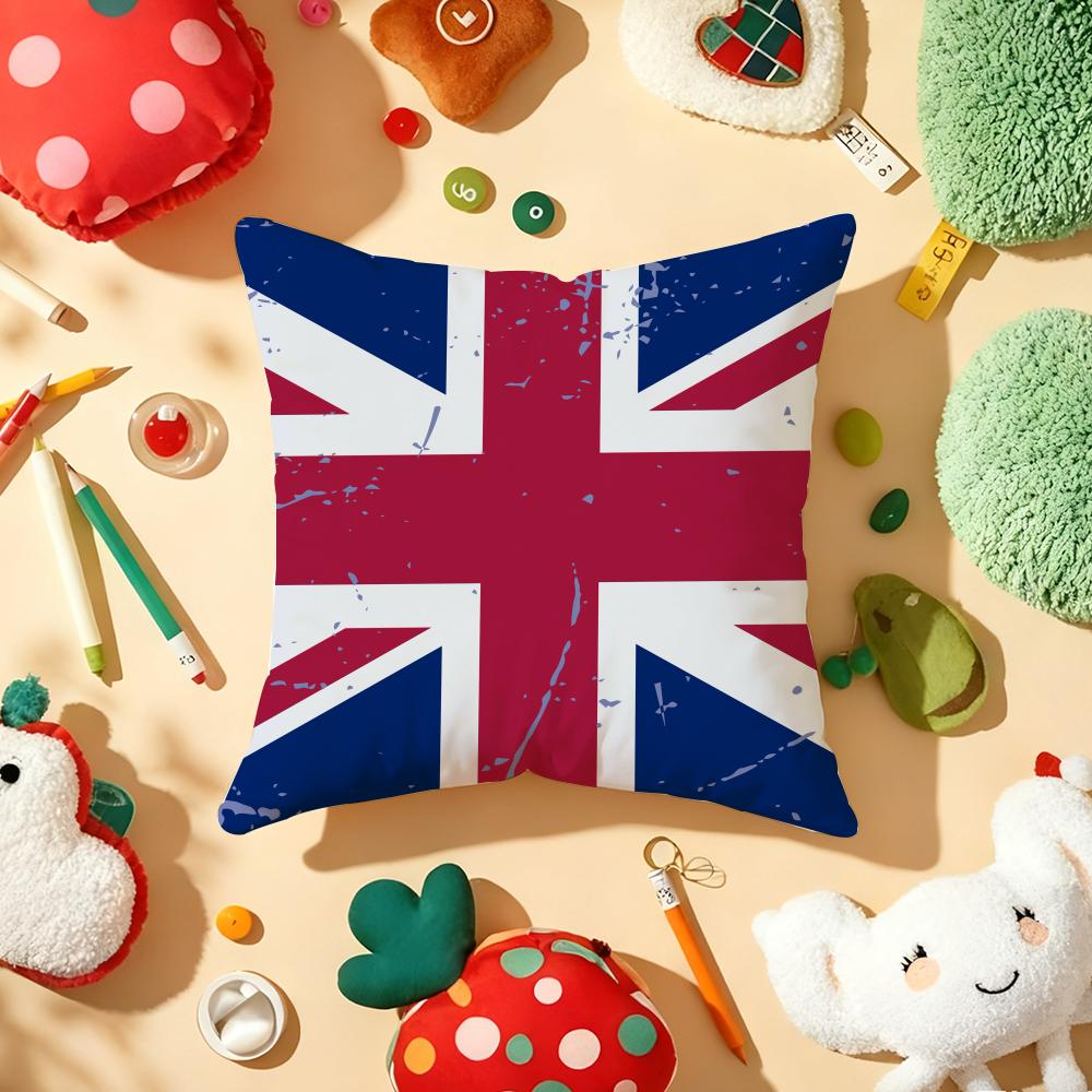 Union Jack Flag Cushion Cover Plush Fabric Soft DoubleSided Printed Sofa Warm Winter Home Gift Pillow Cover