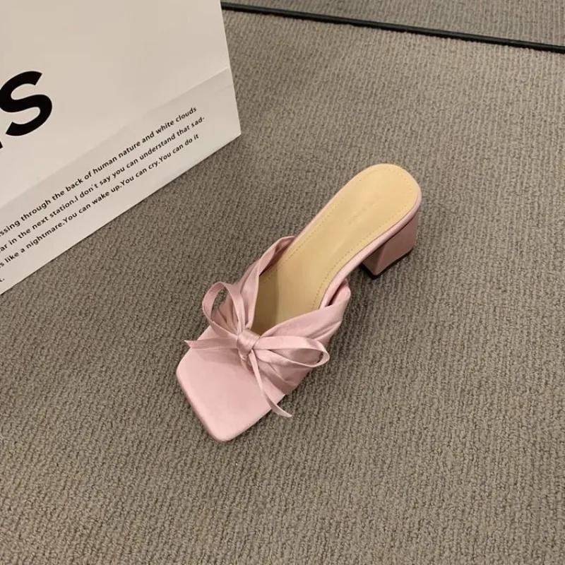 

With Heel Shoes for Women Open Toe Summer Woman Slippers Sale New Style Top Designs Sandals High Quality Footwear 39 Vip Slides 35