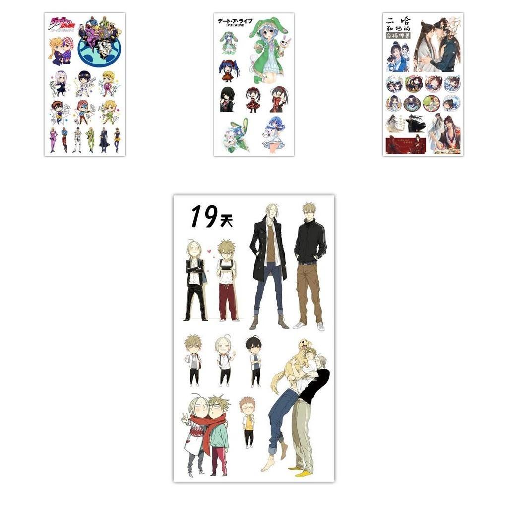 Exquisite Anime Mini Tattoo Aufkleber mit charmanten Zeichentrickfiguren für einen einzigartigen Ausdruck