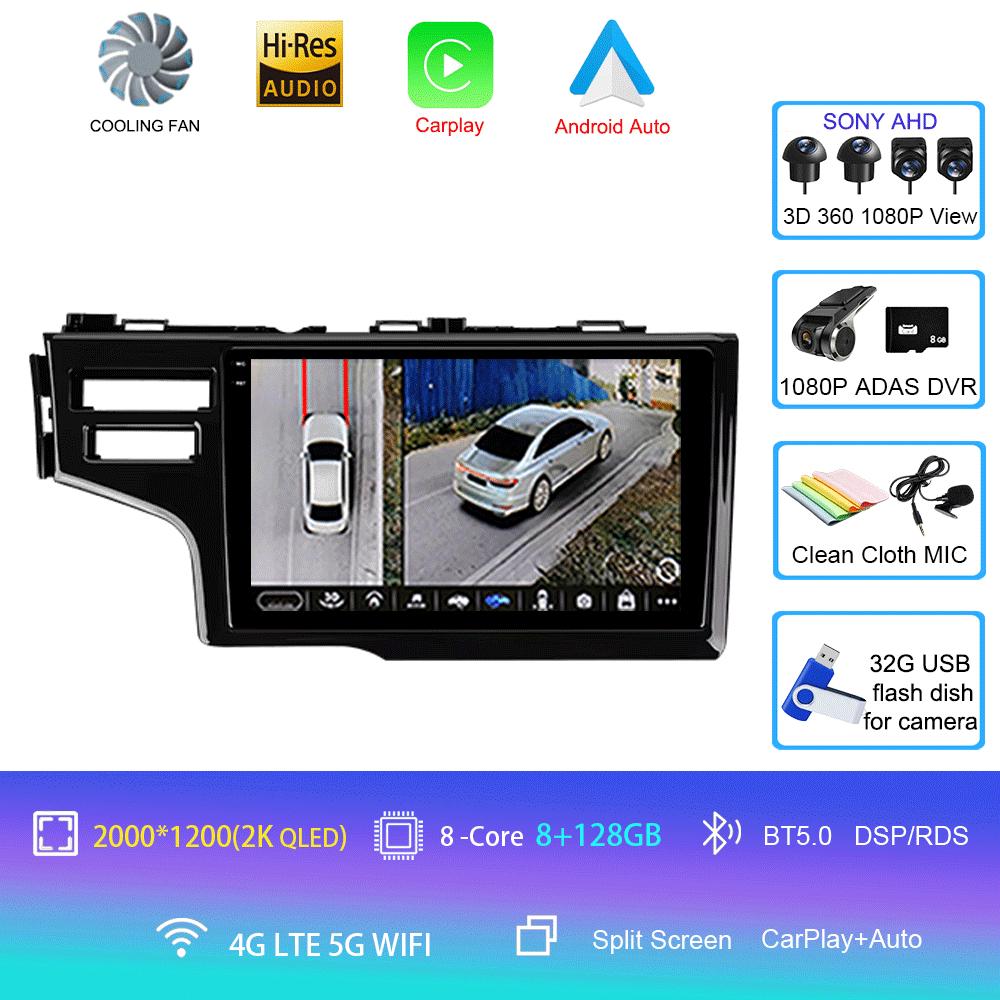 Car Radio Android 14 Carplay Auto Multimedia Player For Honda Fit Jazz 2014 2015 2016 2017 Autoradio GPS Stereo 2din Head Unit