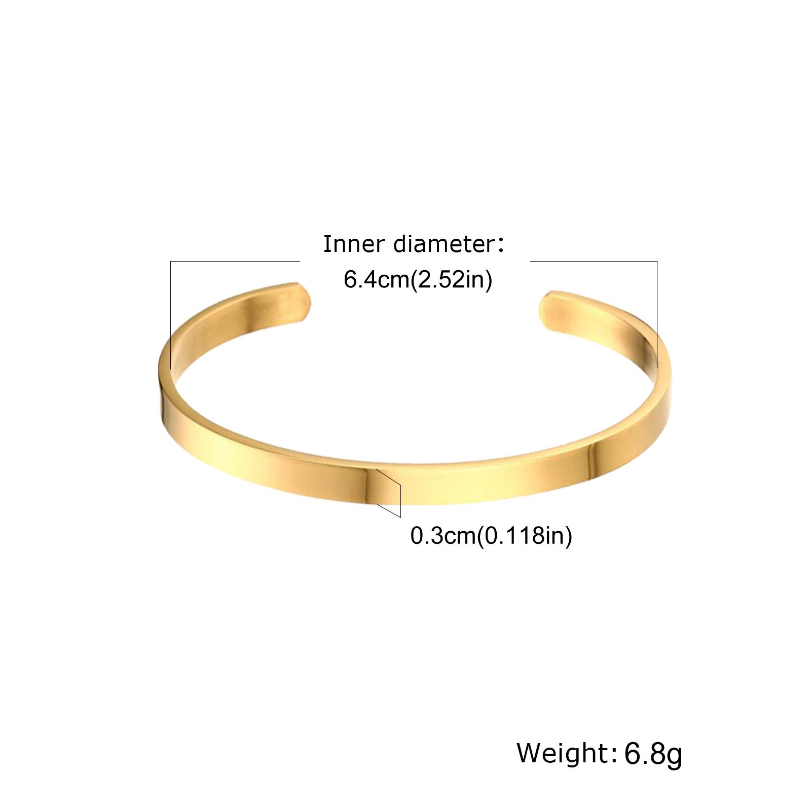 

Women s Simple Smooth Stainless Steel Cuff Bracelets, 3/4/5/6mm Wide Open Bangles Gold Plated, Little Luxury Classic Jewelry