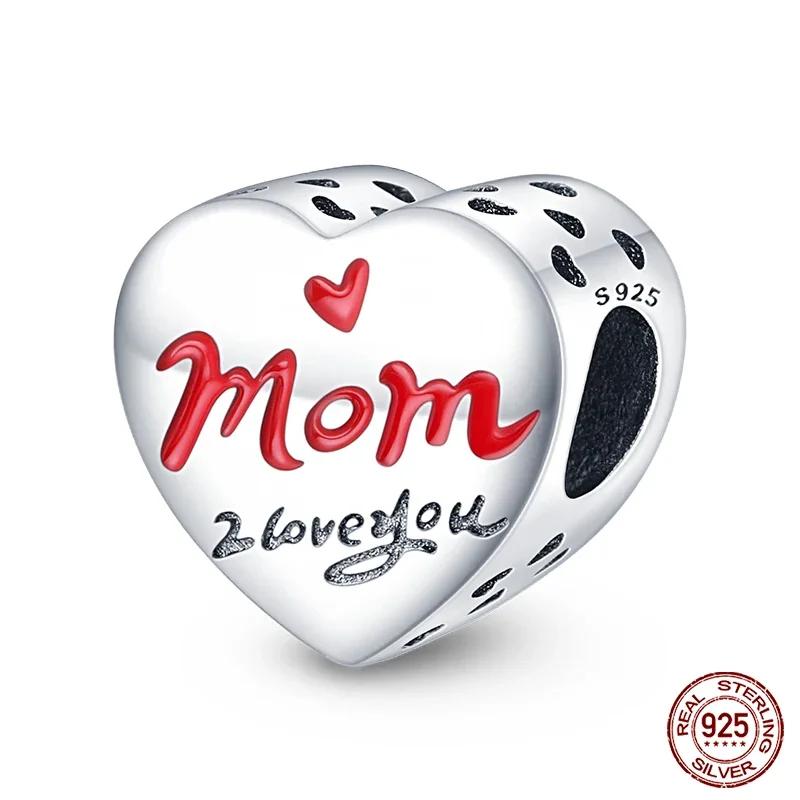 New Copper Romantic Heart Series Charms Beads Fit Original Bracelet Diy Mother'S Day Jewelry Gifts