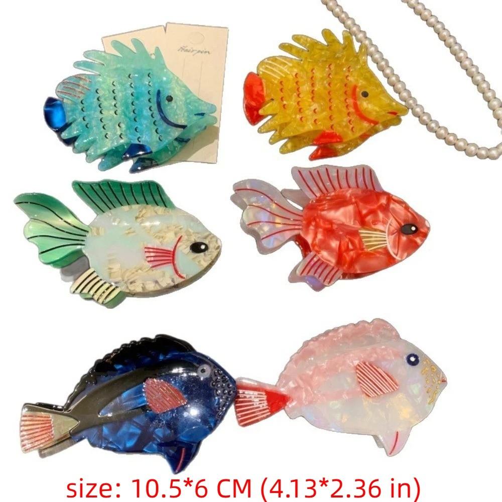 Goldfish Acetate Ocean Animal Hair Claw Colorful Geometry Fish Grab Clip Korean Style Headwear Hair Accessories