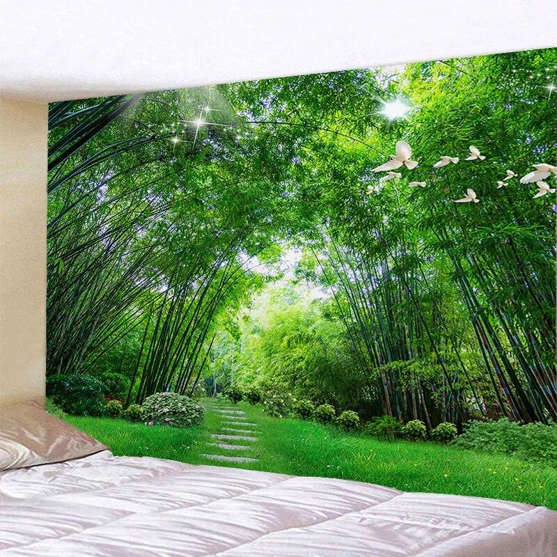 Forest Animals Garden Trees Scenery Tapestry Wall Background Decoration Hanging Cloth Room Living Room Home Decoration