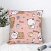 Bubu Dudu Pink Square Pillow Covers Polyester Sofa Cartoon Bear Cushion Case Funny Home Decoration Pillow Cover 4545