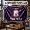 Custom Name Flannel Throw Blanket Anderlecht FC Logo Pattern Warm Home Decoration
