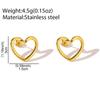 Stainless Steel Earrings Simple Fashion Three Colors Available Cutout Heart Design Earrings For Women Zircon  Anniversary Gift