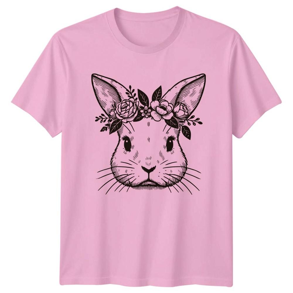 Floral Rabbit Woodland Botanical Unisexs TShirt Rabbit Design