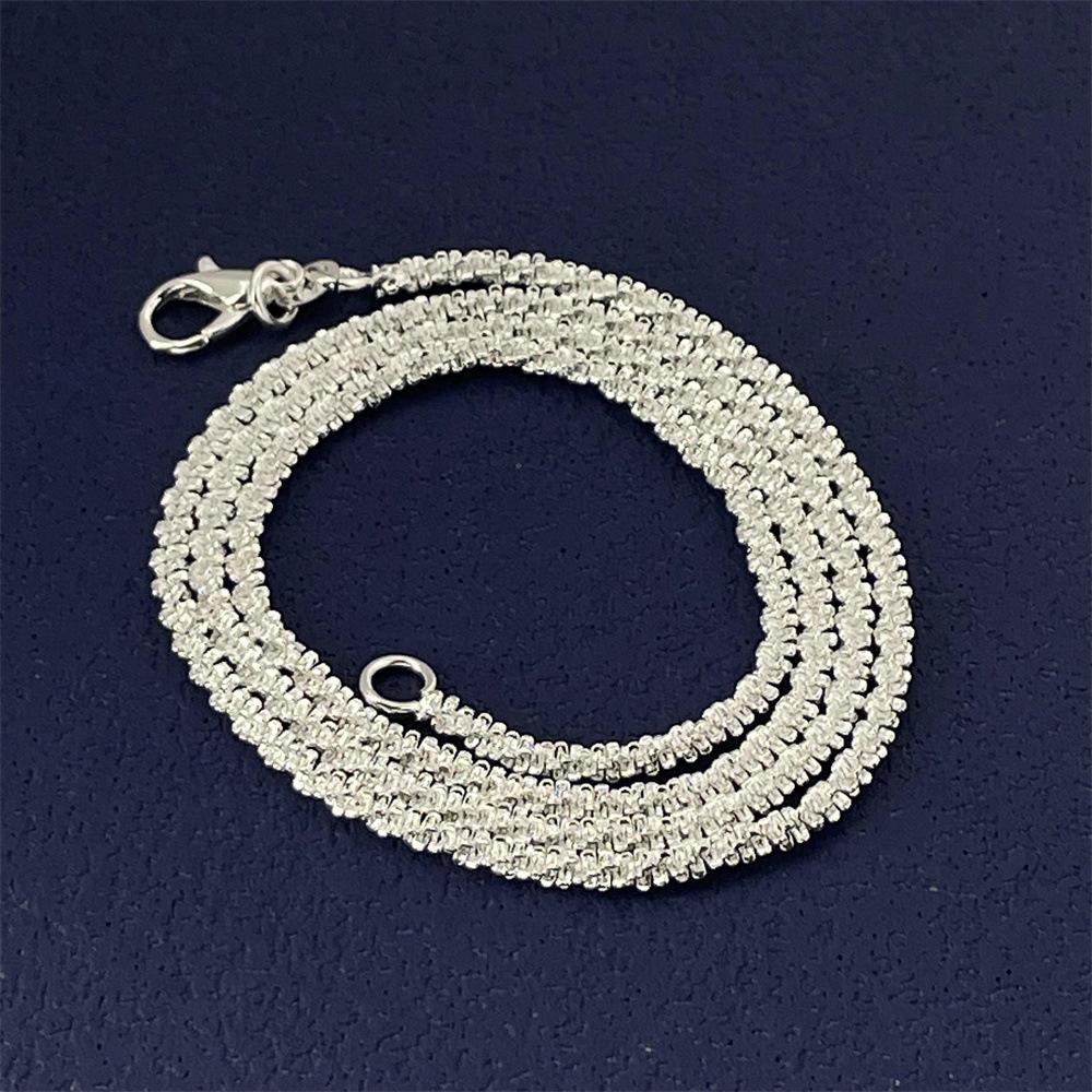 European and American Jewelry Plated 925 Silver 2.5MM40-75CM Wave Light Necklace Sparkling Necklace Jewelry 2026 2.5MM*40CM