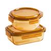 Amber Heat-Resistant Glass Food Storage Set