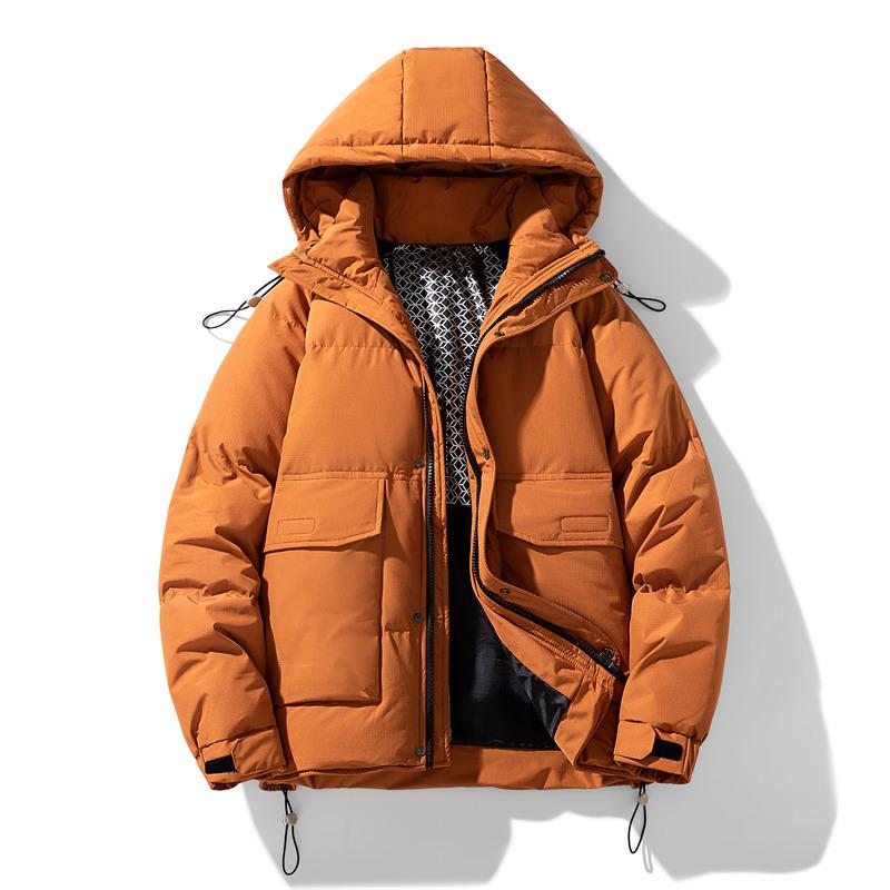Men's 2025 Winter Down Jacket with Velvet, Hooded, Plus Size, Loose Fit for Teens and Students