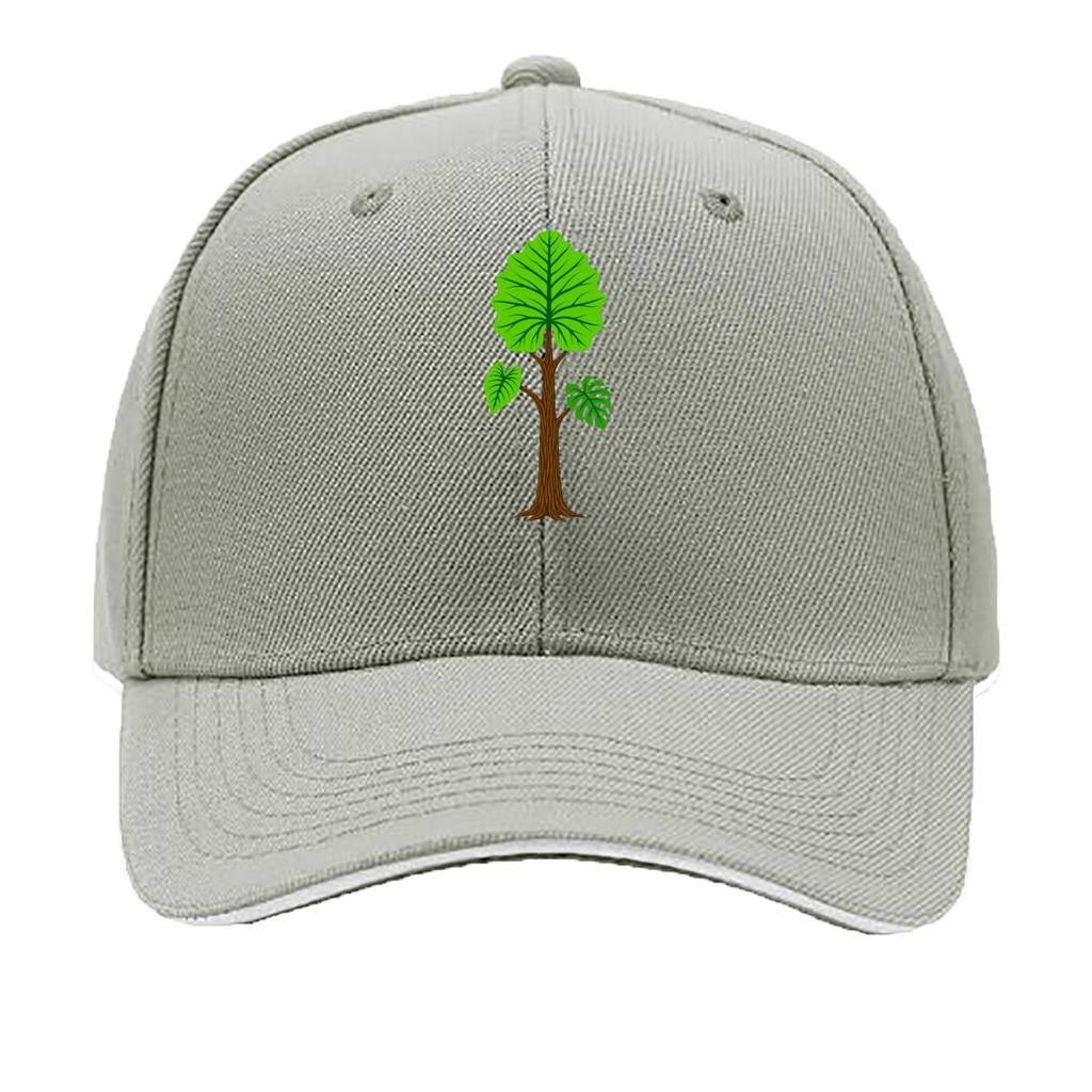Green Leafy Tree Nature Illustration Hip Hop hat Fashion Outdoor Sports Sandwich Baseball Cap