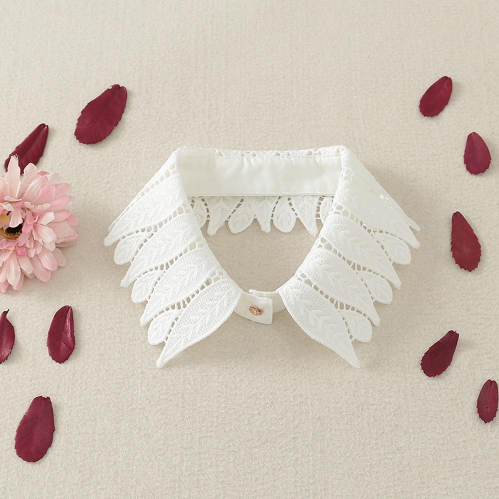 Schwarz Weiß Falscher Kragen Spitze Floral Hochzeitskleid Accessoire Mode Dekoration Kragen