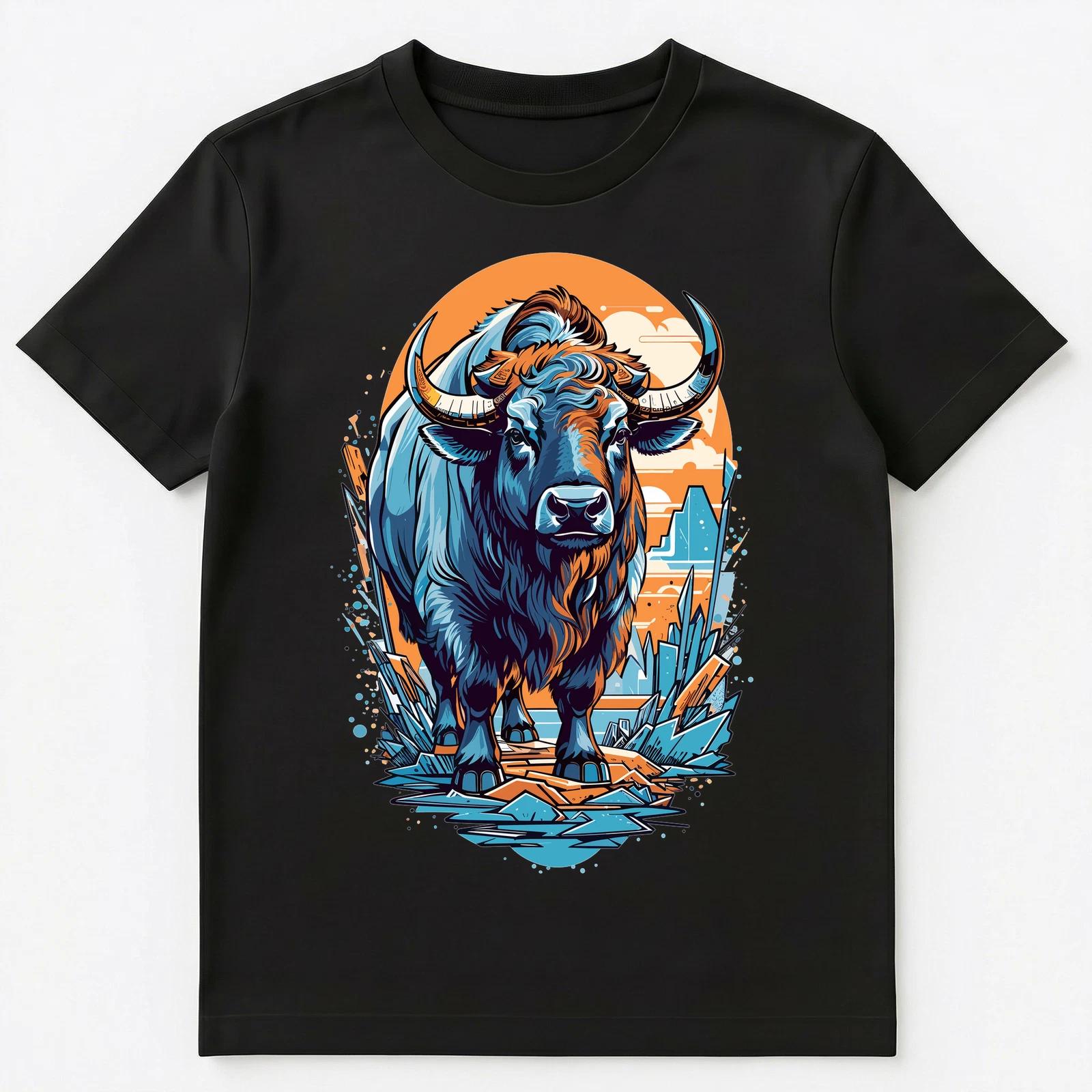 Abstract Buffalo Graphic Unisex T-Shirt 3XL