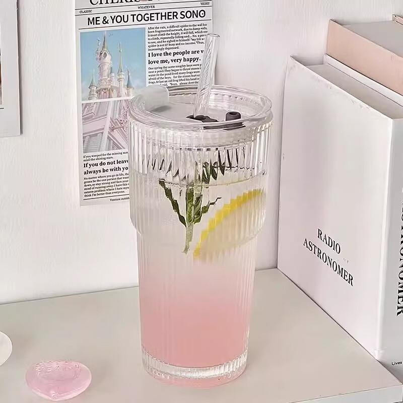 Minimalist Ribbed Glass Drinking Cup