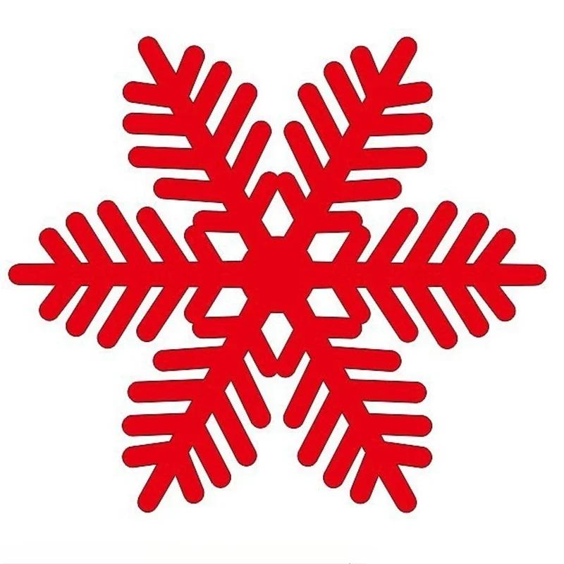 12 Stück Weihnachten Filz Platzsets Schneeflockenförmig Rutschfest Tassenuntersetzer Rot Tischsets Küchenschüsselmatte Zuhause Weihnachten Neujahr Deko