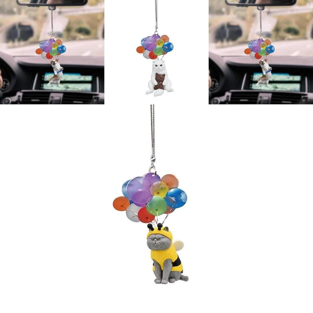 Cute Cartoon Dog Car Hanging Decor Colorful Acrylic Balloon Accessories For Car