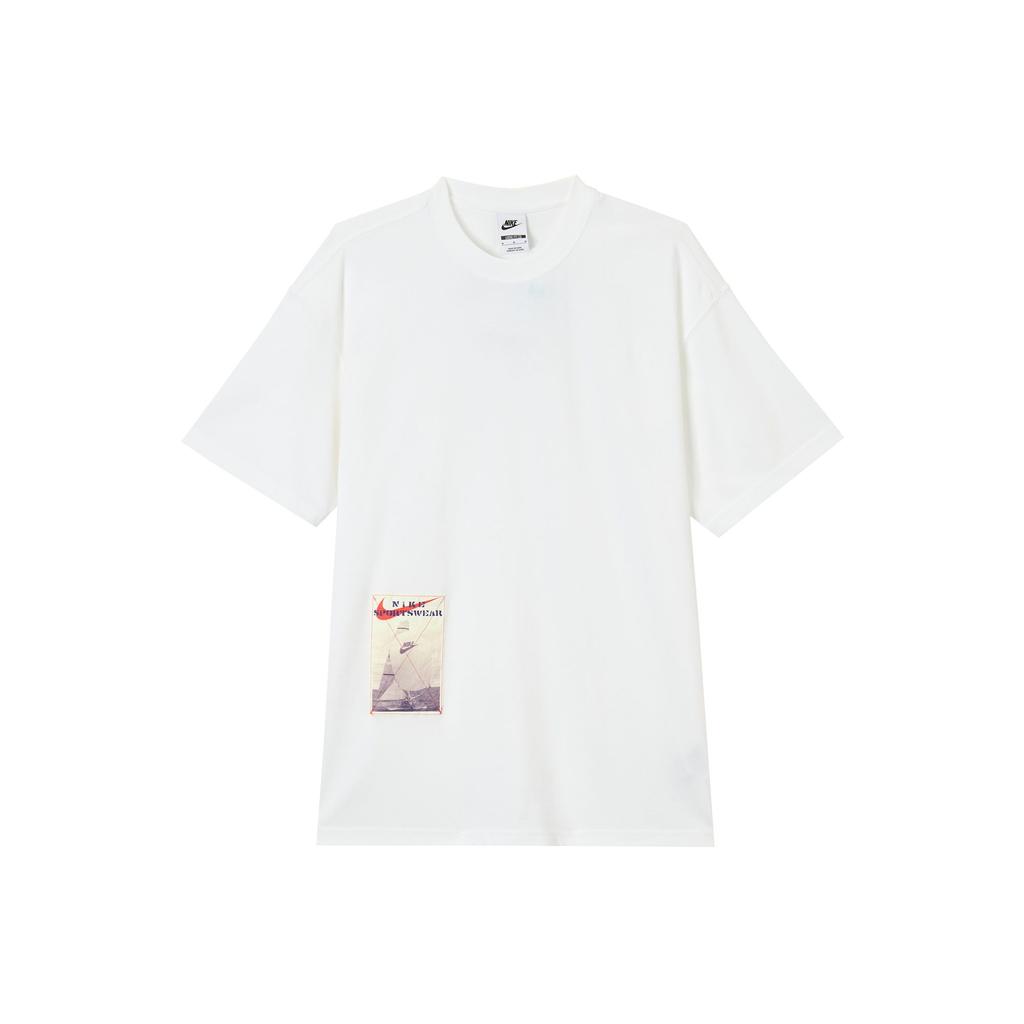 Nike T Shirts Men's White Crew Neck Moderate HQ9253-100