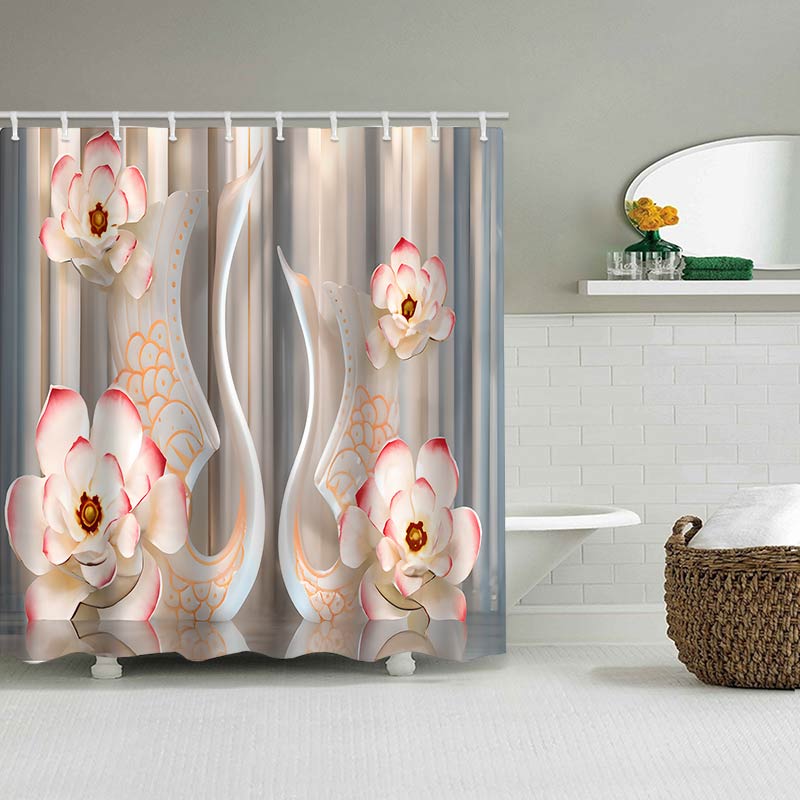 3D Background Bathroom Shower Curtain Animal Waterproof fabric bathroom Curtain With 12 Hooks Sunflower Home Deco Free Ship