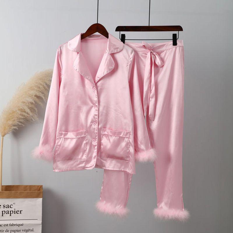 

Комплект из нескольких предметов Повседневный элегантный женский домашний наряд Повседневный домашний костюм Pink S