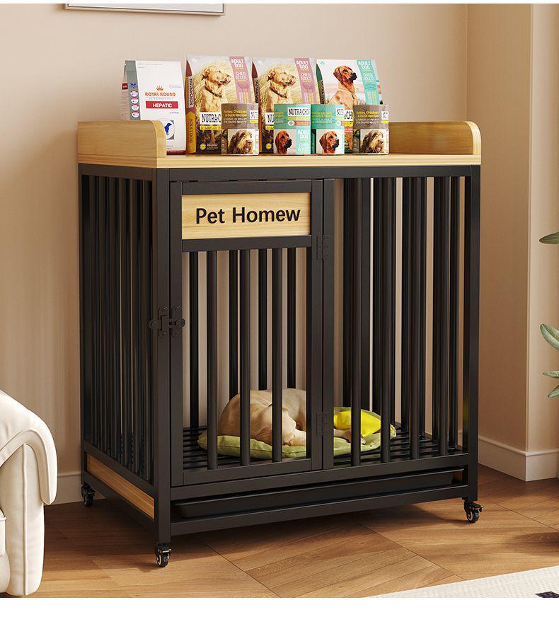 Indoor Large Dog Kennel with Toilet Separation, Thickened Bedroom Pet Cage