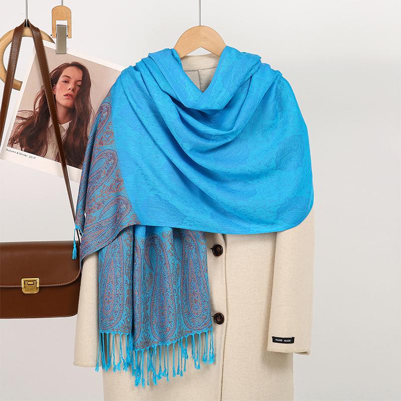 Women Paisley Scarf Cashmere Feeling Shawls Tassel Blanket Wraps Lady Scarves Foulard Bufanda Jacquard Pashmina Poncho Stoles