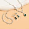 Elegante Set di Collana e Orecchini con Strass per Matrimoni