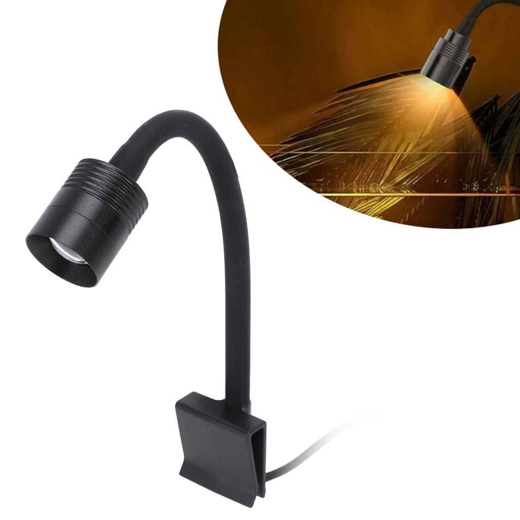 Reflector Acvariu Iluminare 3 Culori Etanșare IP65 360 grade Braț cu Clemă Rotativ USB LED cu Clip pentru Pești