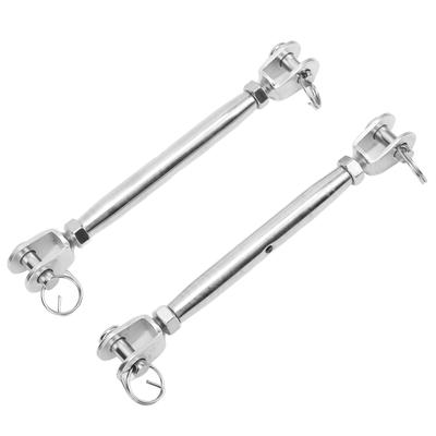 2pcs Jaw and Jaw Turnbuckle Stainless Steel Turnbuckle Rigging Screw Jaw for Wire Rope Cable
