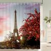 London Paris Scenic Paris Tower Printed Curtains for Bathroom Shower Curtain Partition Accessories Bath Curtain Home