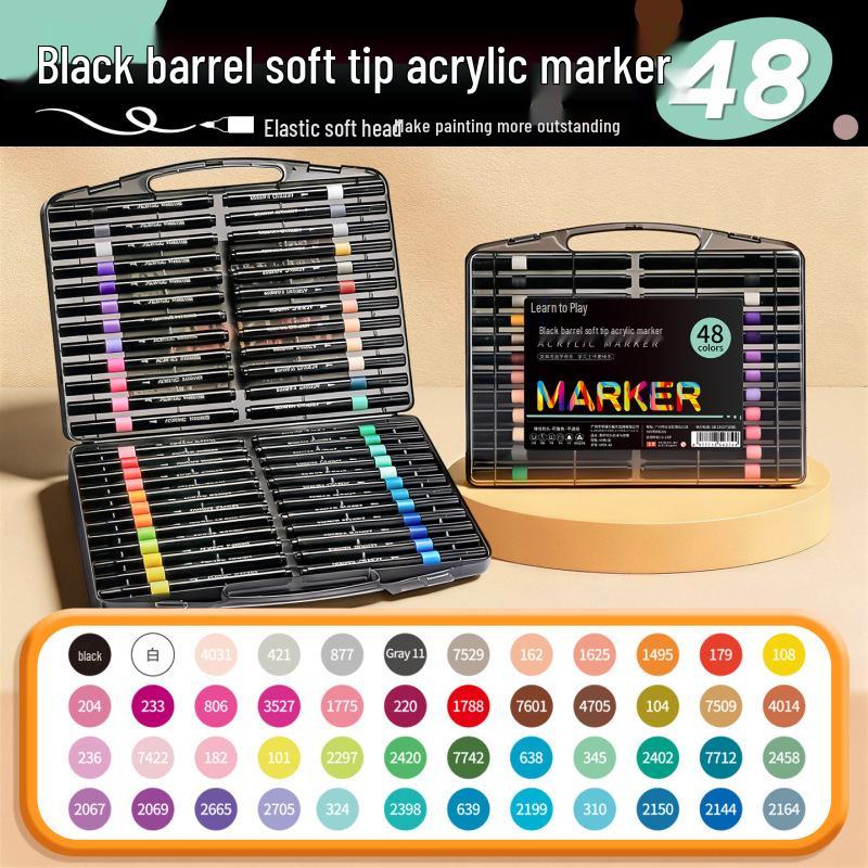 Kleine schwarze Box Acryl-Softspitzen-Markerstift für Kunstprojekte von Schülern und Kleinkindern