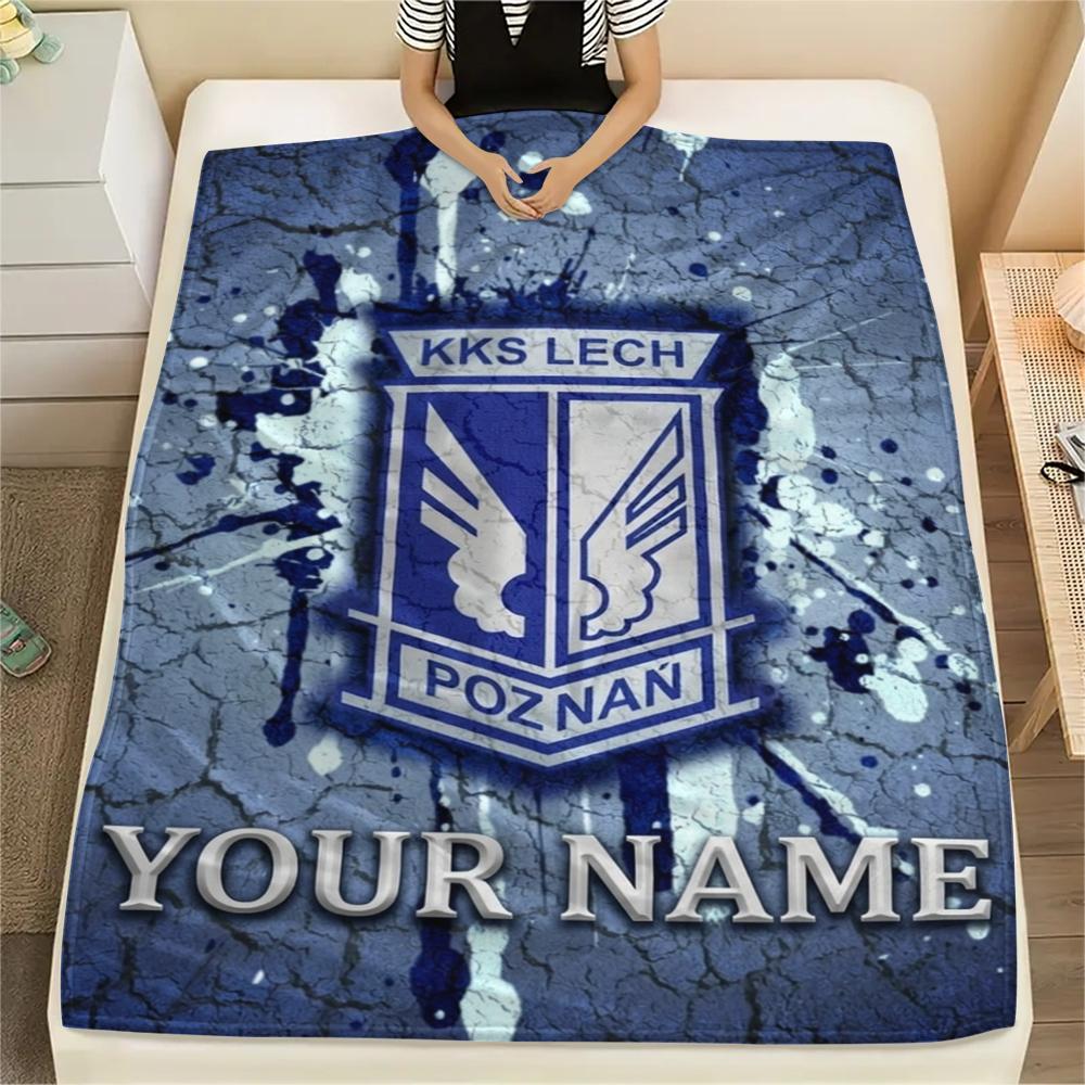 1 Stück Individueller Name Kks Lech Poznan Gemustert Flanelldecke Geeignet für Alle Jahreszeiten für Heimdekoration Wärme und Komfort Geschenke Feiertagsgeschenk_xia