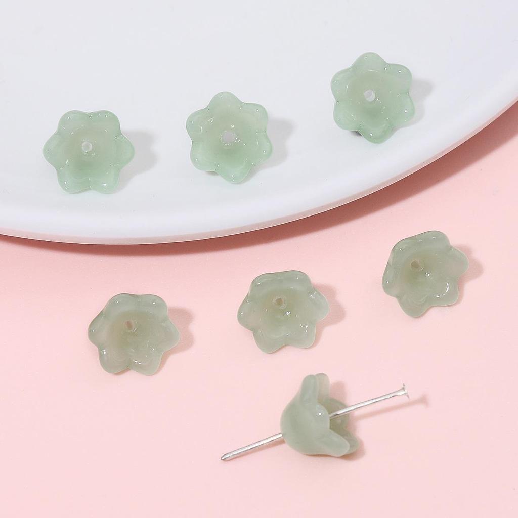 Gradient Glass Imitation Jade Lily of the Valley Beads for DIY Necklace & Bracelet Accessories