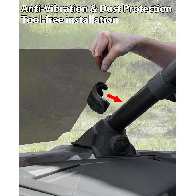 SAUTVS Lock & Ride Windshield Clamp Kit for Polaris RZR PRO XP/PRO R/S 2020-2025, Heavy-Duty Reinforced Polyamide Materials(2PCS)