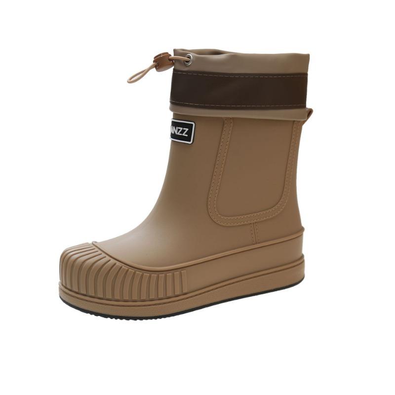 Fashion bundle rain shoes women's low tube rain boots four seasons wear work shoes car wash waterproof non-slip comfortable rubber shoes