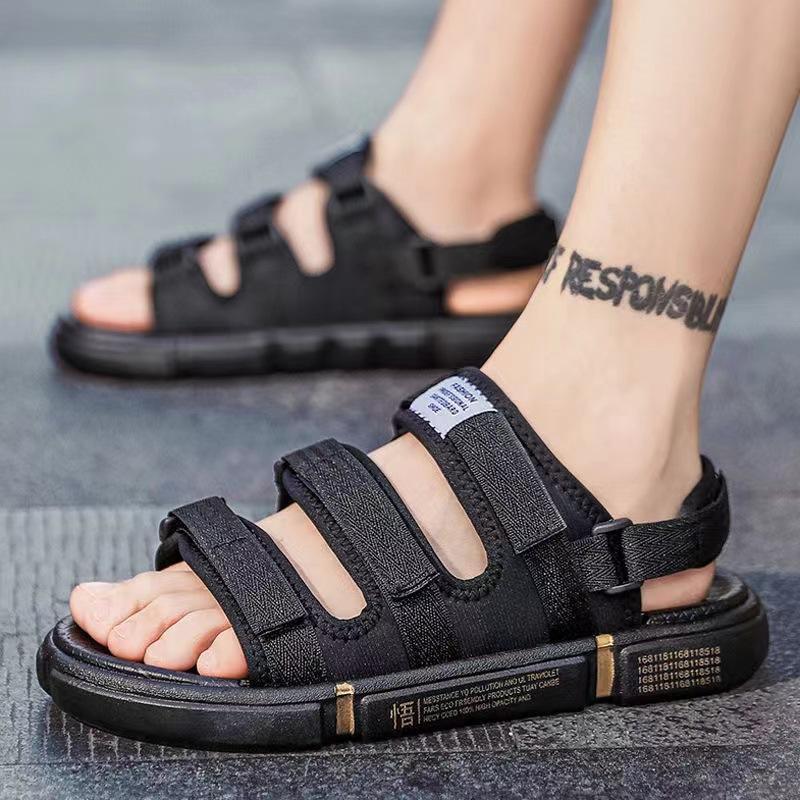 

Мужские сандалии 2025 года, новый летний тренд, нескользящая пляжная обувь, тапочки двойного назначения для отдыха, спорта, вождения, классные тапочки 36 золотой