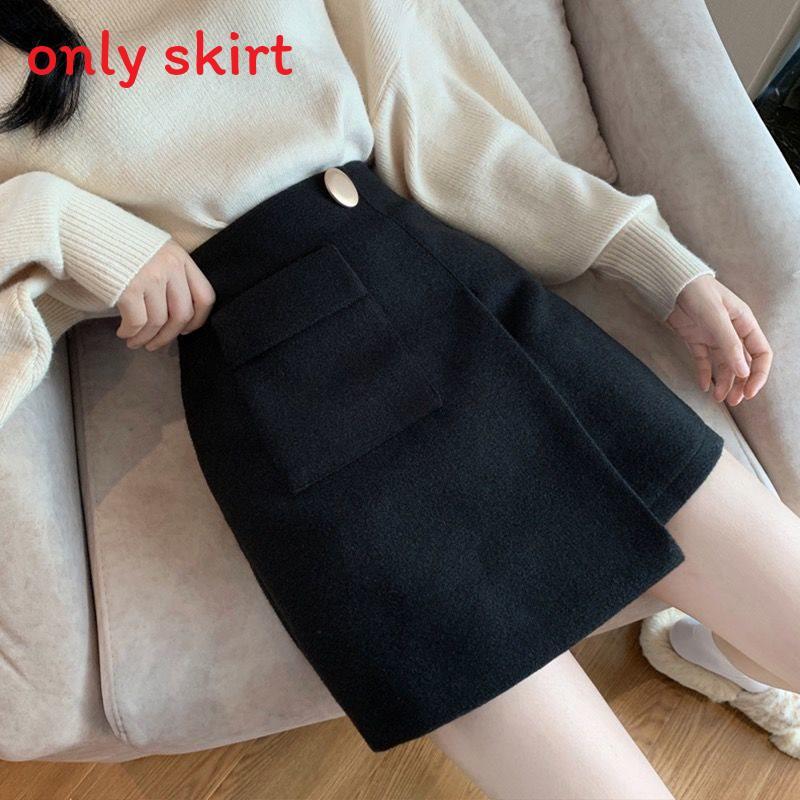 Cotton Blend Irregular Half Skirt With Button Detail For Office And Casual Wear