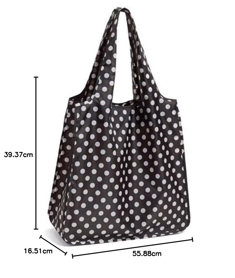 Kate Spade Le Pavillion Reusable Shopping Tote (Black and White Dots) [Parallel Import]